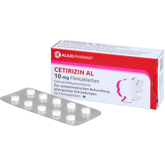 CETIRIZIN AL 10 mg Filmtabletten bei allergischen Erkrankungen, 20 pcs. Tablets