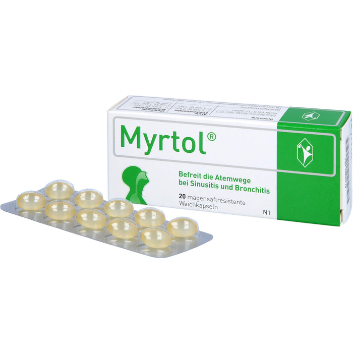 Myrtol, 120 mg, magensaftresistente Weichkapseln, 20 St. Kapseln