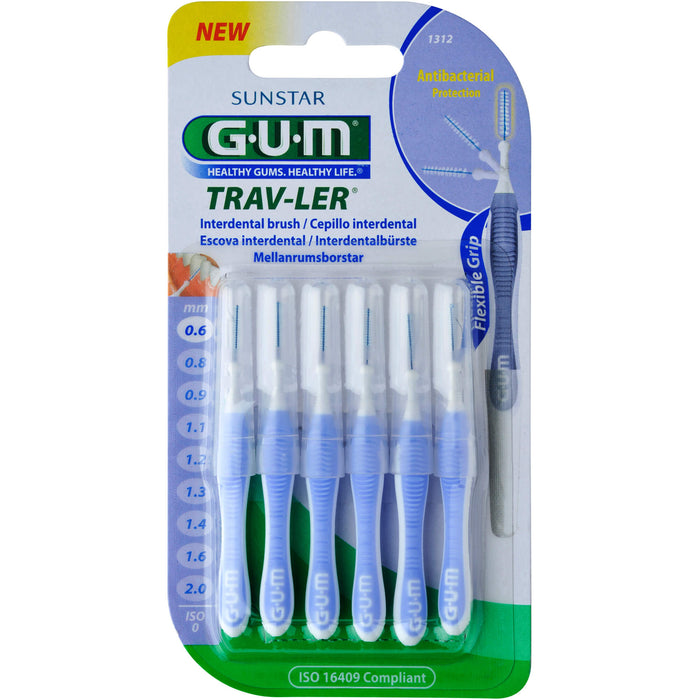 GUM Trav-Ler hellblau Kerze 0,6IN, 6 St ZBU