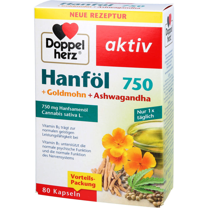 Doppelherz Hanföl+Goldmohn+Ashwagandha, 80 St KAP