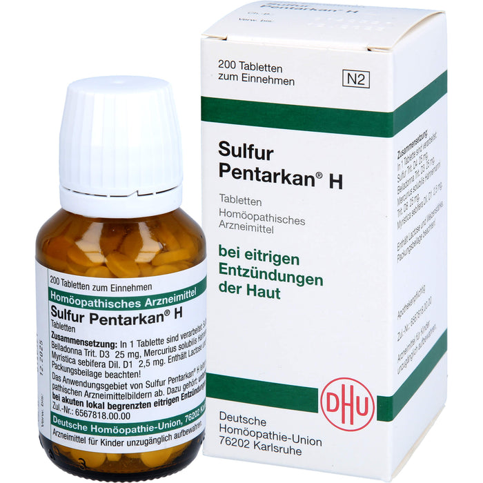 DHU Sulfur Pentarkan H Tabletten bei eitrigen Entzündungen der Haut, 200 St. Tabletten