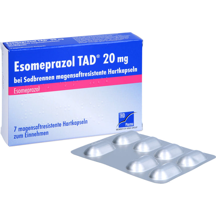 Esomeprazol TAD 20 mg Hartkapseln bei Sodbrennen, 7 pcs. Capsules