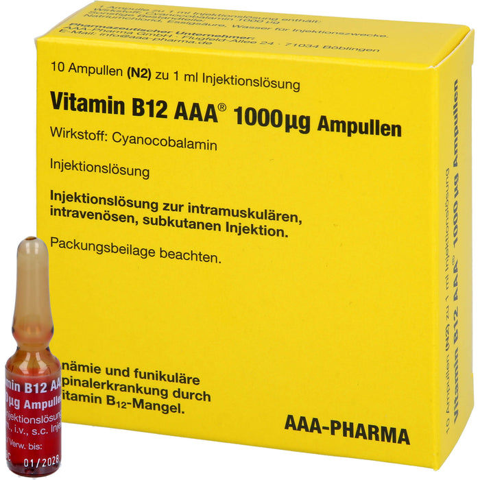 Vitamin B12 AAA 1000 µg Ampullen, 10 pc Ampoules