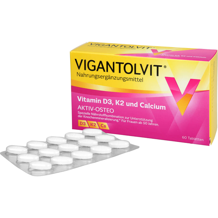 VIGANTOLVIT Vitamin D3, K2 und Calcium Tabletten, 60 pcs. Tablets