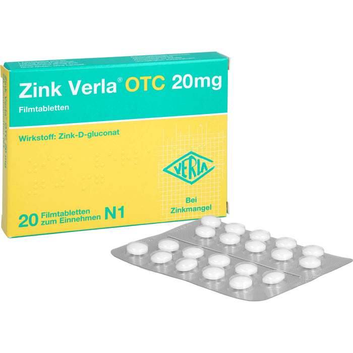 Zink Verla OTC 20 mg Filmtabletten, 20 pcs. Tablets