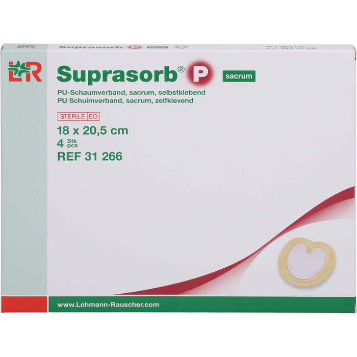 Suprasorb P sacrum PU-Schaumverband sk 18x20,5cm, 4 St VER