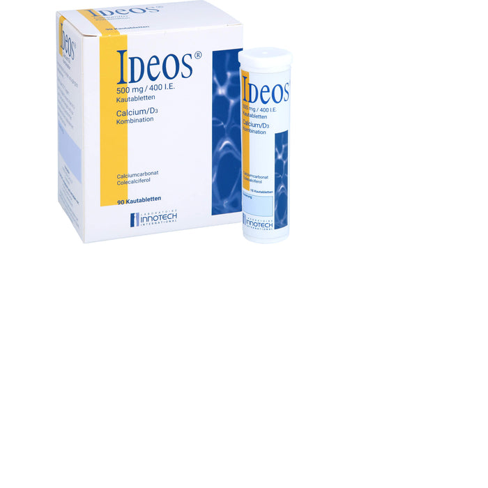 IDEOS 500 mg / 400 I.E. Kautabletten, 90 pc Tablettes