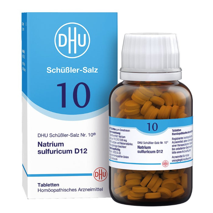 DHU Schüßler-Salz Nr. 10 Natrium sulfuricum D12 – Das Mineralsalz der inneren Reinigung – das Original – umweltfreundlich im Arzneiglas, 420 pc Tablettes