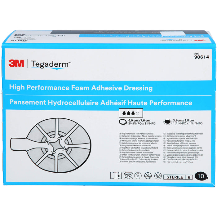 TEGADERM Foam Adhesive 6,9x7,6 cm oval 90614, 10 St VER