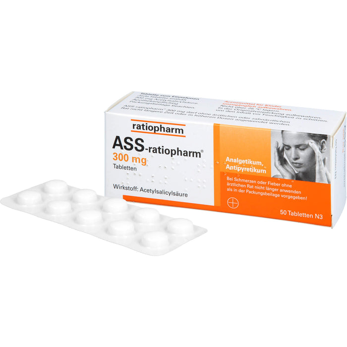 ASS-ratiopharm 300 mg Tabletten, 50 St. Tabletten