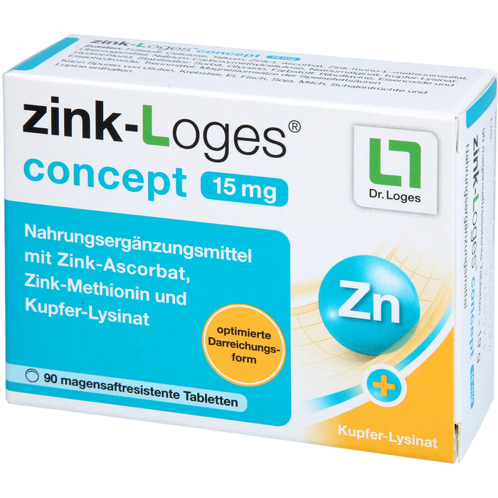 zink-Loges concept 15 mg Tabletten, 90 St., 90 St. Tabletten