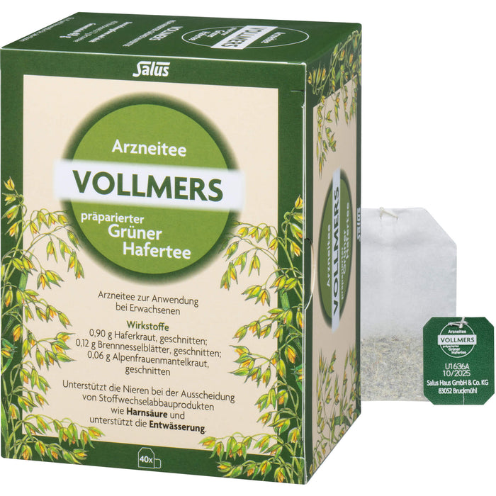 Salus VOLLMERS Grüner Hafertee Filterbeutel, 40 pcs. Filter bag