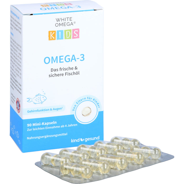 WHITE OMEGA Kids Reine Omega-3-Fischöl-Kapseln, 90 pcs. Capsules