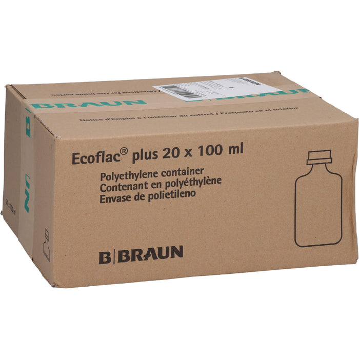 Aqua ad iniectabilia Braun, Lösungsmittel zur Herstellung von Parenteralia, 100 ml Ecoflac Plus, 20X100 ml ILO