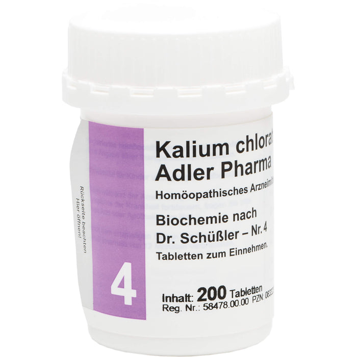 Biochemie Adler 4 Kalium chloratum D6 Tbl., 200 St TAB