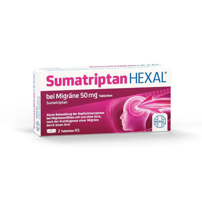 Sumatriptan HEXAL bei Migräne 50 mg Tabletten, 2 pcs. Tablets