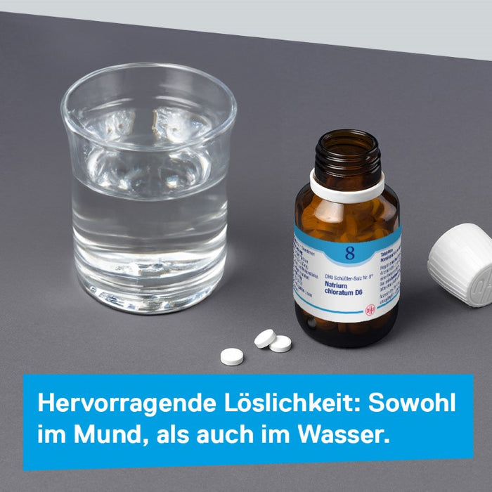 DHU Schüßler-Salz Nr. 8 Natrium chloratum D6 – Das Mineralsalz des Flüssigkeitshaushalts – das Original – umweltfreundlich im Arzneiglas, 900 St. Tabletten