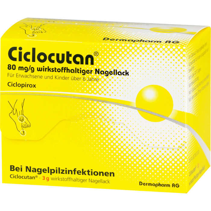 Ciclocutan 80 mg/g wirkstoffhaltiger Nagellack, 3 g Vernis à ongles contenant une substance active