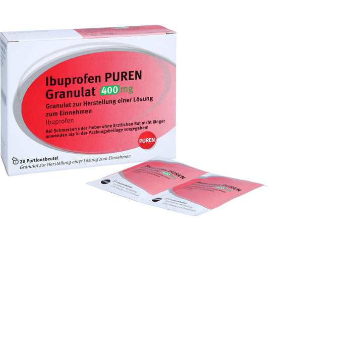 Ibuprofen PUREN Granulat 400 mg, 20 pc Sachets