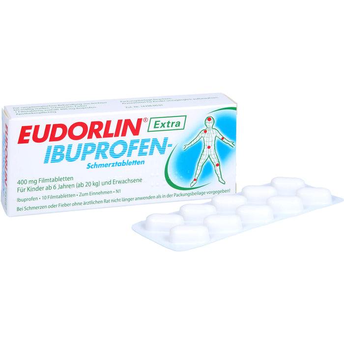 EUDORLIN Extra Ibuprofen-Schmerztabletten 400 mg bei Schmerzen und Fieber, 10 St. Tabletten