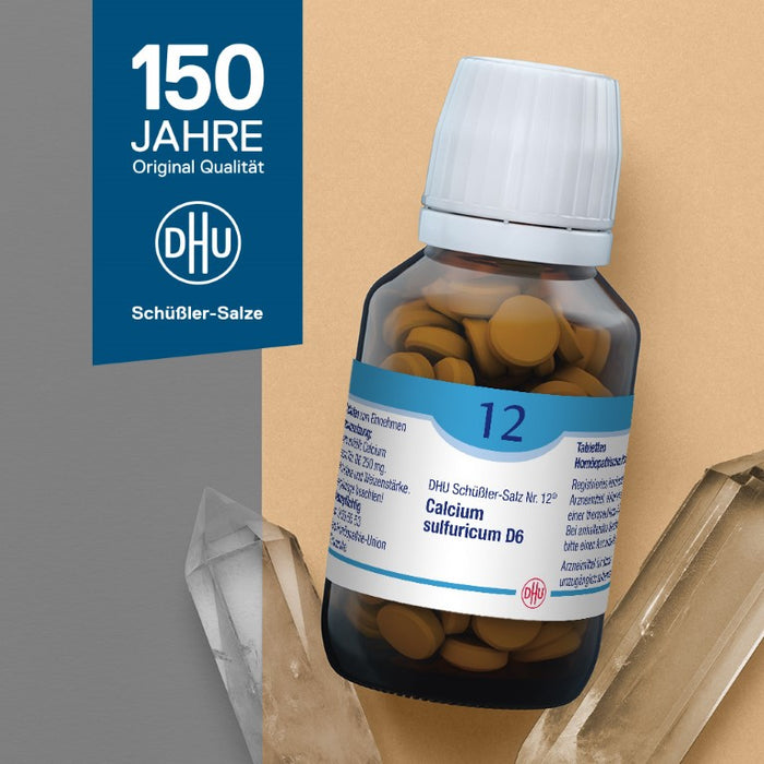 DHU Schüßler-Salz Nr. 12 Calcium sulfuricum D12 – Das Mineralsalz der Gelenke – das Original – umweltfreundlich im Arzneiglas, 80 St. Tabletten