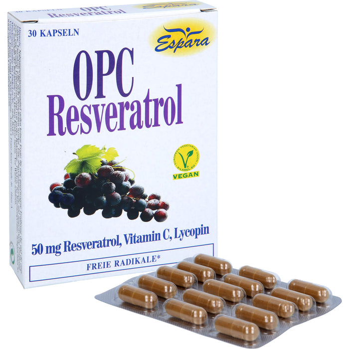 Espara OPC-Resveratrol Kapseln mit Lycopin, Resveratrol und Vitamin C, 30 St. Kapseln