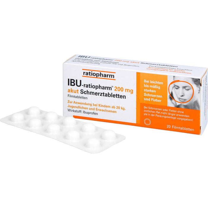 Ibu-ratiopharm 200 akut Tabletten, 20 pcs. Tablets