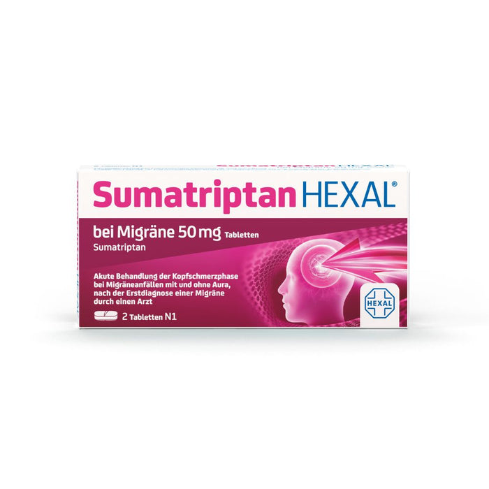 Sumatriptan HEXAL bei Migräne 50 mg Tabletten, 2 pcs. Tablets