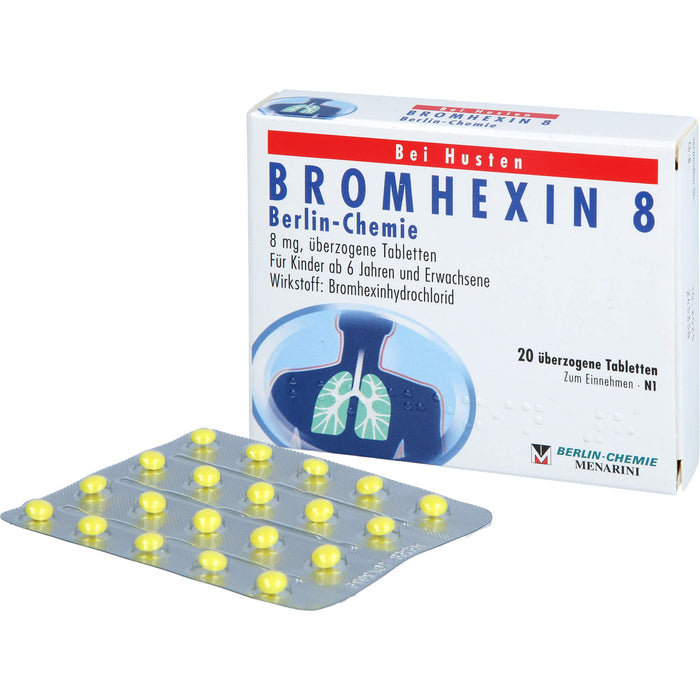 BERLIN-CHEMIE BROMHEXIN 8 Tabletten bei Husten, 20 pc Tablettes