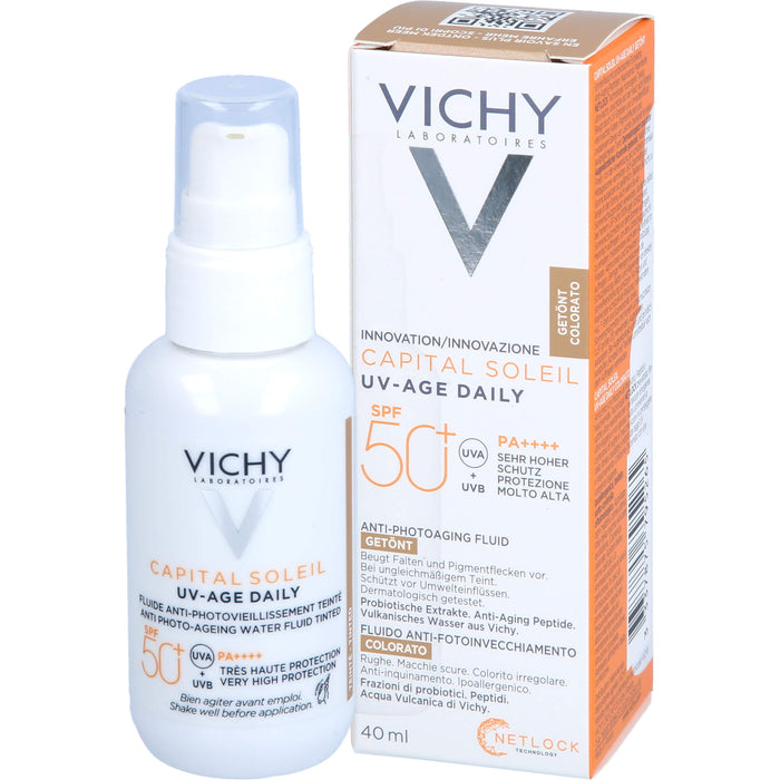 VICHY Capital Soleil UV-Age daily LSF 50+ leichte Sonnencreme mit Tönung, 40 ml Cream