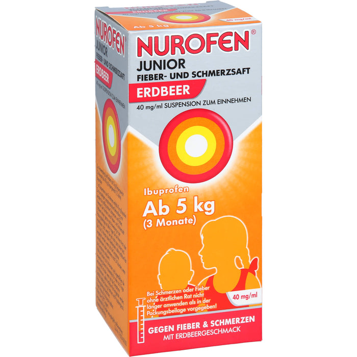 Nurofen Junior Fieber- und Schmerzsaft Erdbeer 40 mg/ml Suspension zum Einnehmen, 150 ml Solution