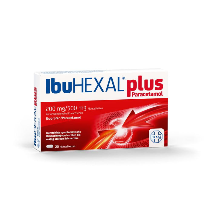 IbuHEXAL plus Paracetamol Filmtabletten bei leichten bis mäßig starken Schmerzen, 20 pcs. Tablets